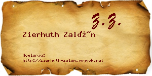 Zierhuth Zalán névjegykártya
